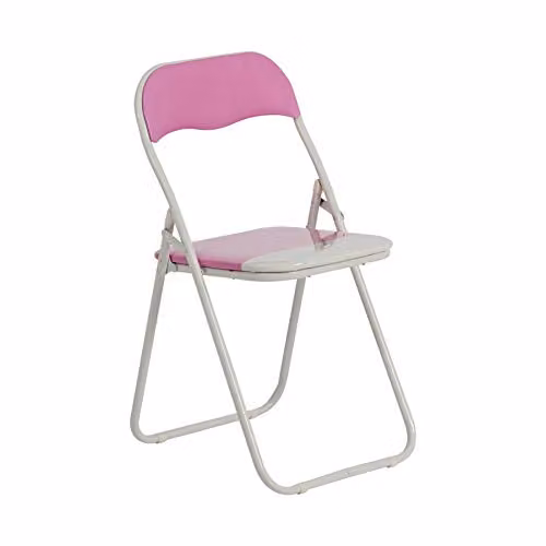 Harbour Housewares Padded Folding Chair in Pink