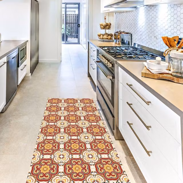 Artsy Mats Naxos Multicolour Vinyl Floor Mat W: 67 cm, L: 140 cm