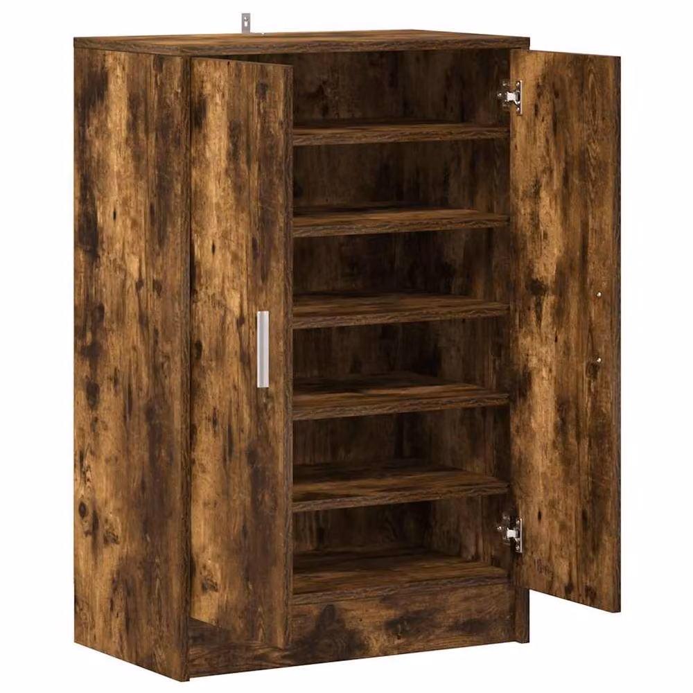 Berkfield Home Smoked Oak Shoe Cabinet in Brown, W/D/H: 60 x 35 x 92 cm – 4