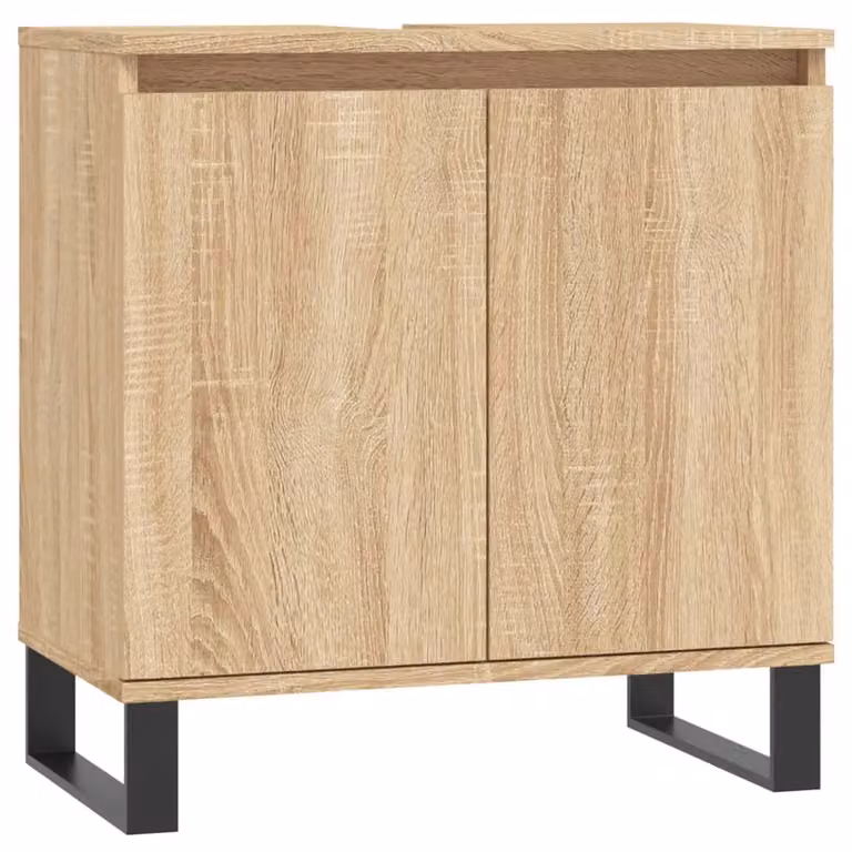 Berkfield Home Sonoma Oak Bathroom Cabinet in Brown, W/D/H: 58 x 33 x 60 cm