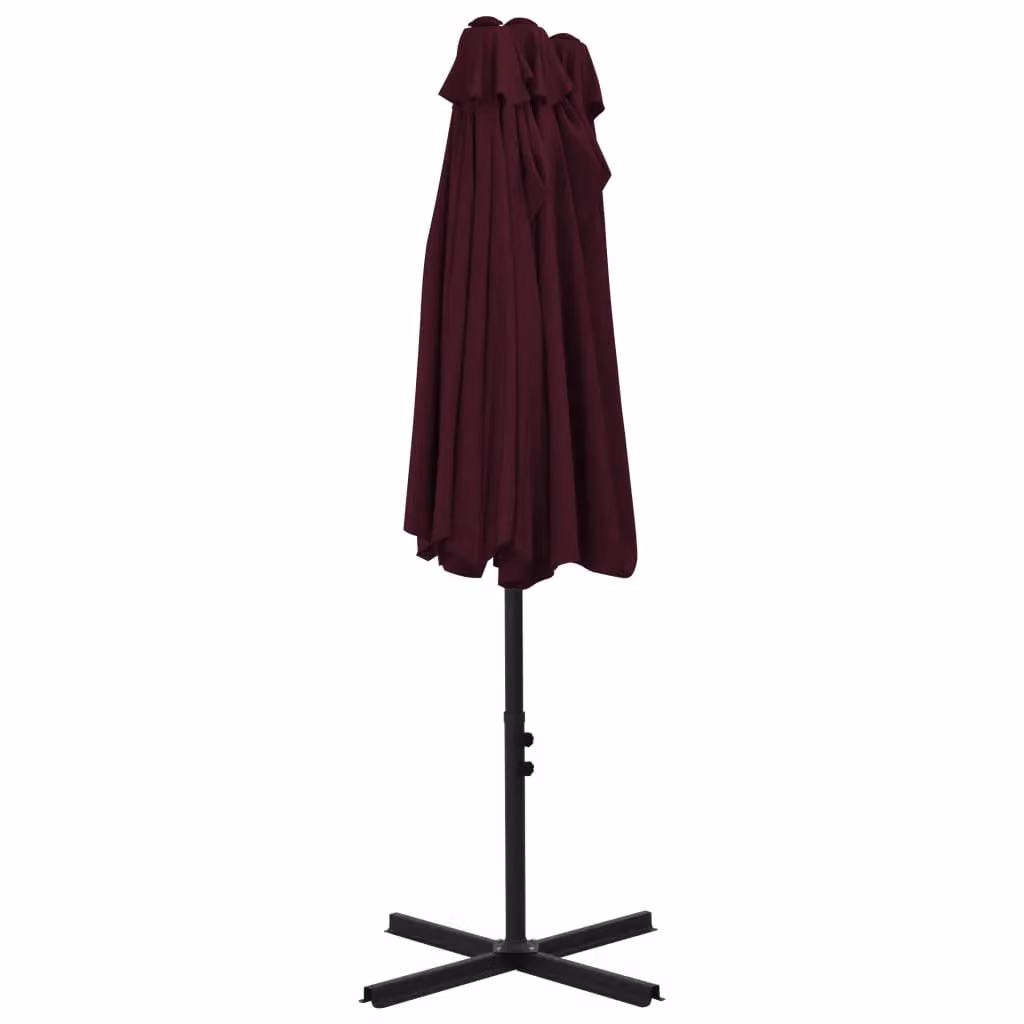 Berkfield Home Cantilever Outdoor Parasol with Aluminium Pole, Bordeaux Red, W: 460 cm, D: 270 cm – 3