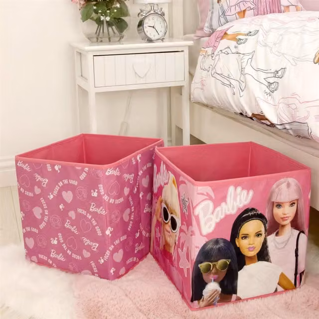Mattel Barbie Underbed Storage Box Pack of 2 in Pink