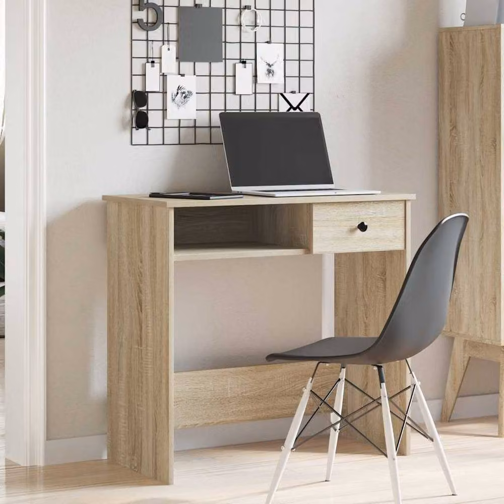 Berkfield Home Sonoma Oak Writing Desk in Beige, W/D/H: 80 x 40 x 75 cm – 3