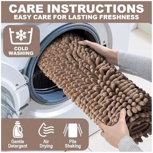 Gaveno Cavailia Miami Chenille Loop Faux Fur Bath Mat in Camel, W: 50 cm, D: 80 cm – 9
