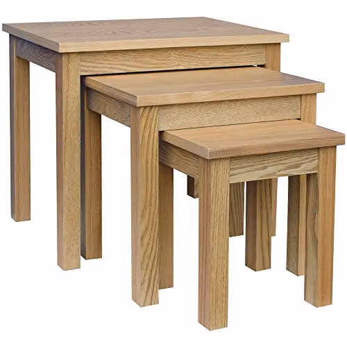 Vida Designs Oakridge Nest of Tables in Oak Wood – 2