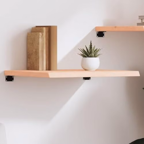 vidaXL Wall Mounted Oak Wood Shelf, Brown, W/D/H: 60 x 60 x 4 cm – 2
