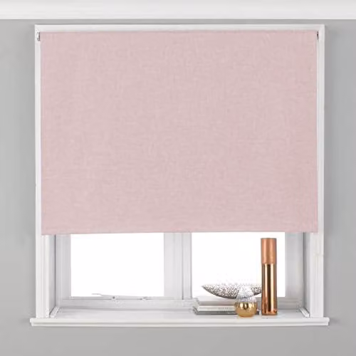 Riva Home Twilight Blackout Roller Blind, Pink, W: 153 cm, H: 162 cm