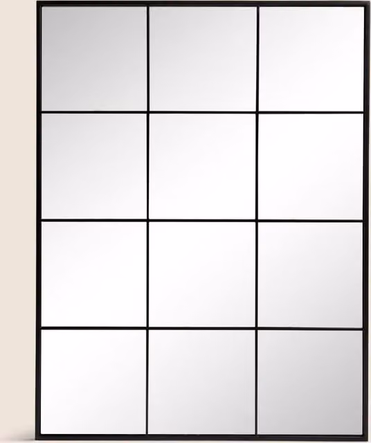 M&S Manhattan Large Rectangular Wall Mirror in Black
