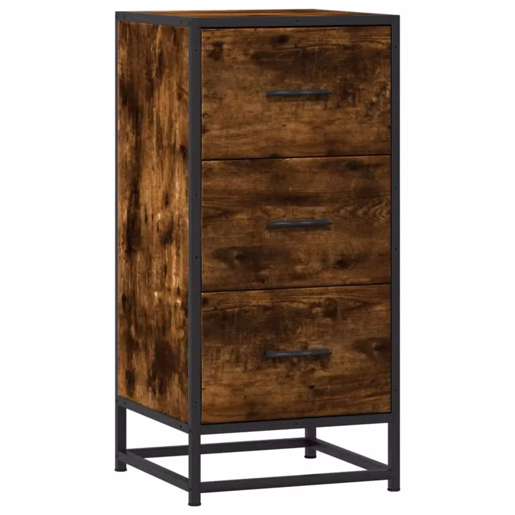 Berkfield Home Smoked Oak Sideboard in Brown, W/D/H: 35.5 x 35 x 76 cm – 2