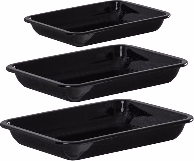 Baker & Salt Country Enamel Lasagne Baking Dish, Black, 22 cm – 1