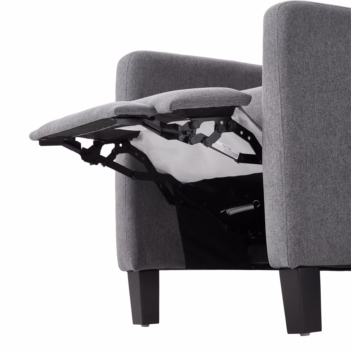 Living and Home Grey Fabric Single Upholstered Pushback Recliner Armchair – 5