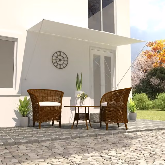 Berkfield Home Retractable Drop Arm Awning in Beige, W: 300 cm, D: 150 cm