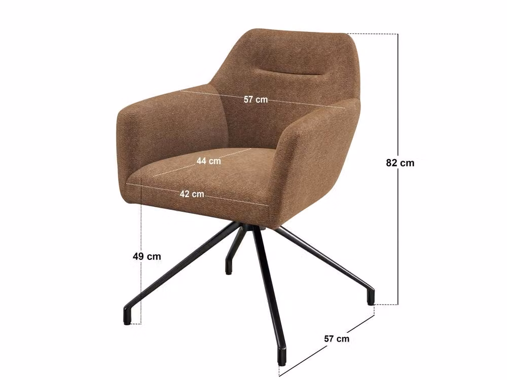 Solace+Co Lexi Rectangular Dining Table and 4 Isla Swivel Dining Chairs Set in Brown, Black and Gold – 3