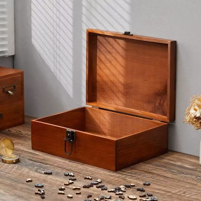 FORGEVIO Wooden Storage Box in Brown, W/D/H: 21.2 x 13.5 x 9 cm – 1