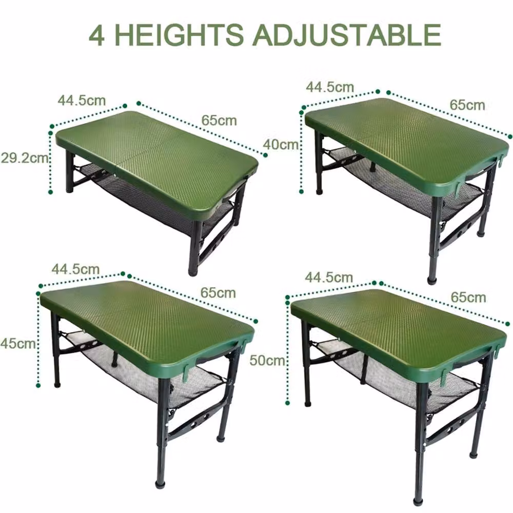 VOGREX Portable Folding Camping Table with Adjustable Height in Green – 2
