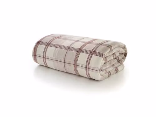 The Lyndon Company Hounds Check Fleece Throw Blanket, Burgundy, W/D/H: 140 x 180 cm