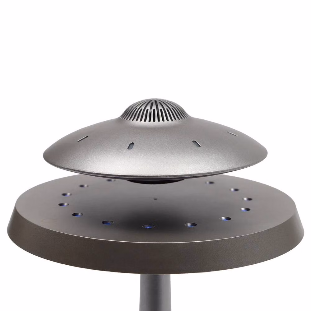 NESTLUNE Levitating UFO Bluetooth Speaker and LED Lamp in Grey, Diameter: 20.32 cm – 3