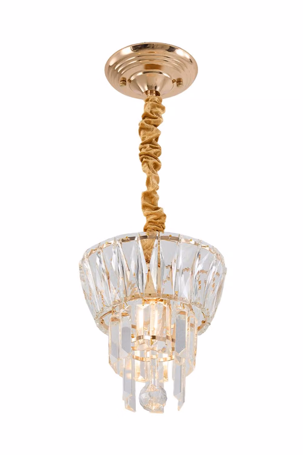 Living and Home Glam Gold and Transparent Crystal Ceiling Light – 2