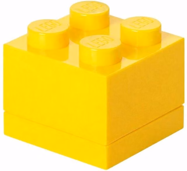 Lego Mini Box 4 Storage Brick Box in Yellow