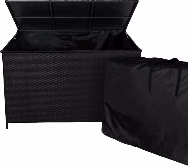 Monstershop Rattan Storage Box in Black, 582L