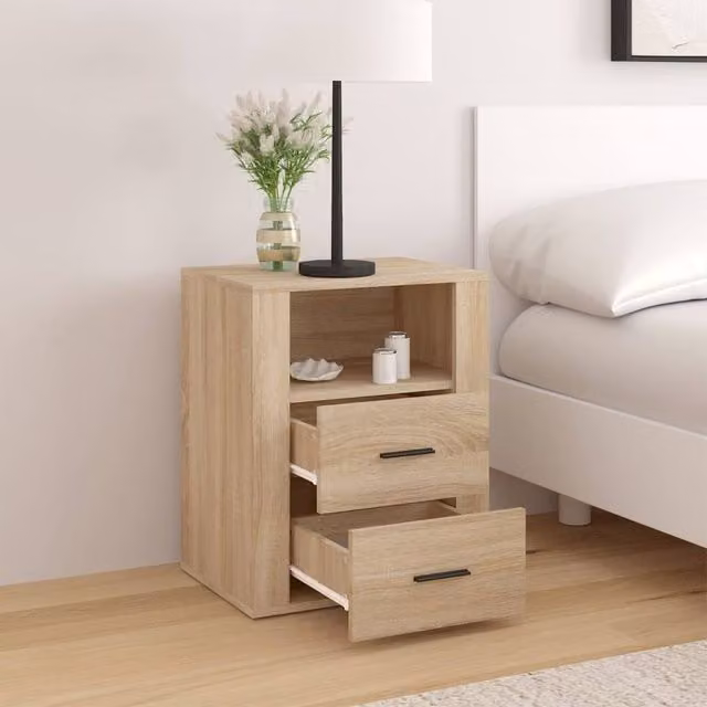 Berkfield Home Classic Bedside Cabinet in Sonoma Oak, Brown, W/D/H: 50 x 36 x 60 cm – 1
