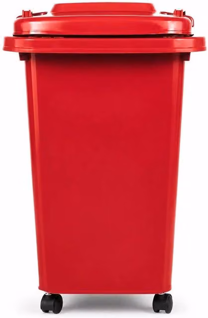 PAWNORA 30L Plastic Dustbin with Flip Lid in Red