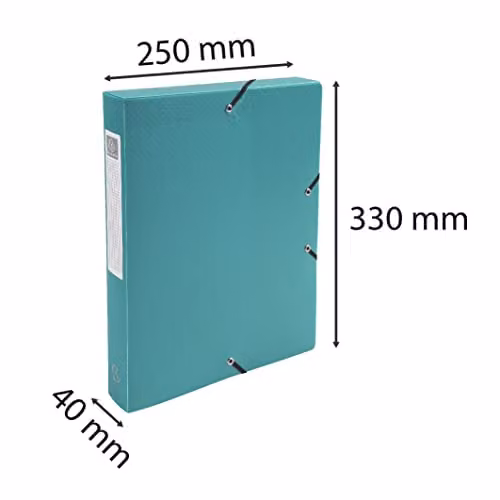 Exacompta Green and Turquoise Plastic A4 Document Box with 4cm Spine for Archive Storage – 2