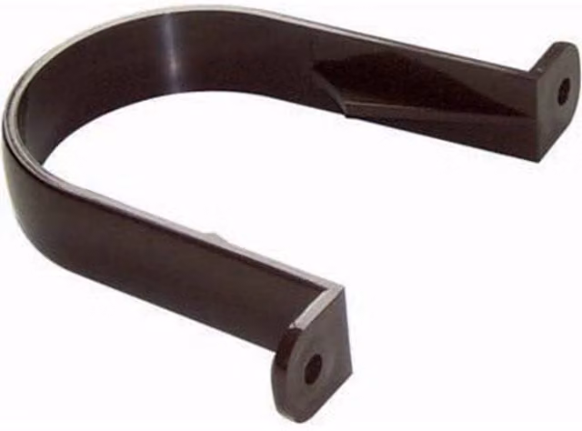 FloPlast 68mm Round uPVC Gutter Pipe Clip in Brown and Grey – 1