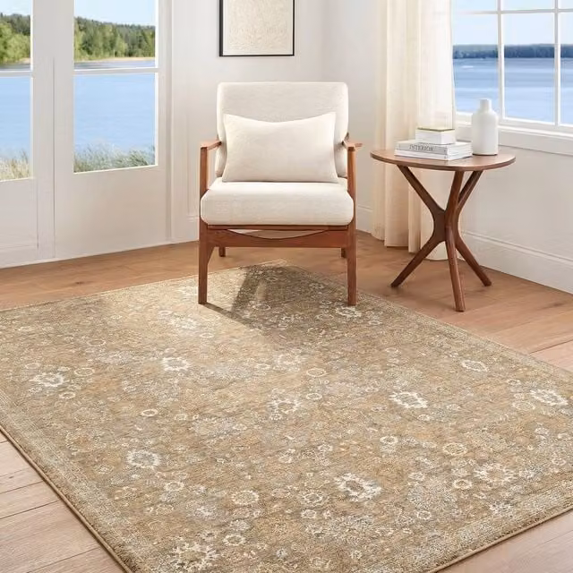 Livabliss Becki Owens Penny Vintage Boho Fringe Rug in Beige and Tan, W: 200 cm, D: 275 cm