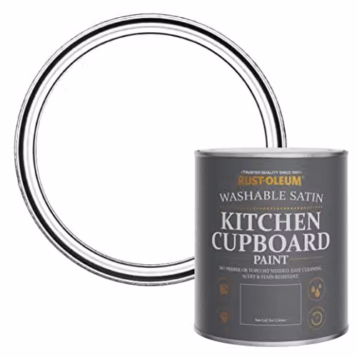 Rust-Oleum White Scrubbable Kitchen Cupboard Paint in Satin Finish, 0.75 l – 1