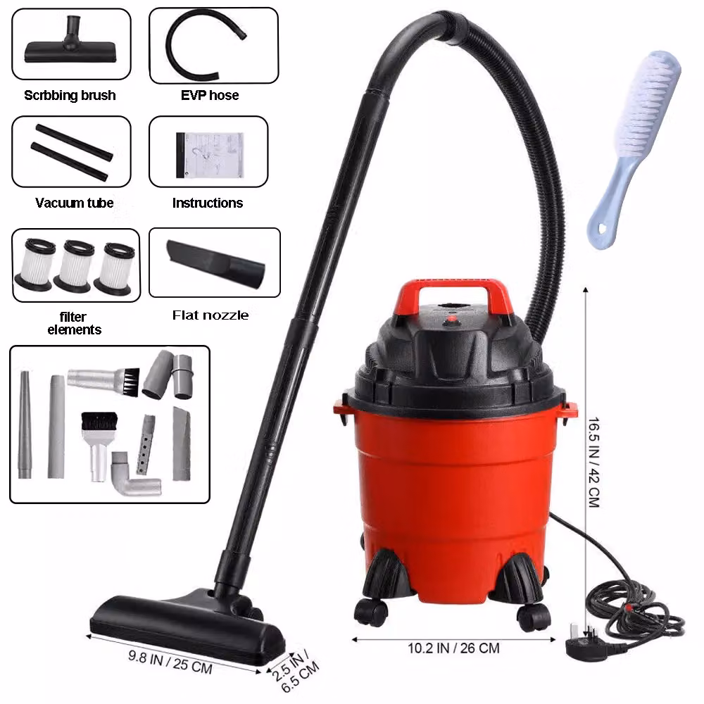 VOGREX Wet and Dry Bagless Cylinder Vacuum Cleaner, 15L, Red and Black – 2