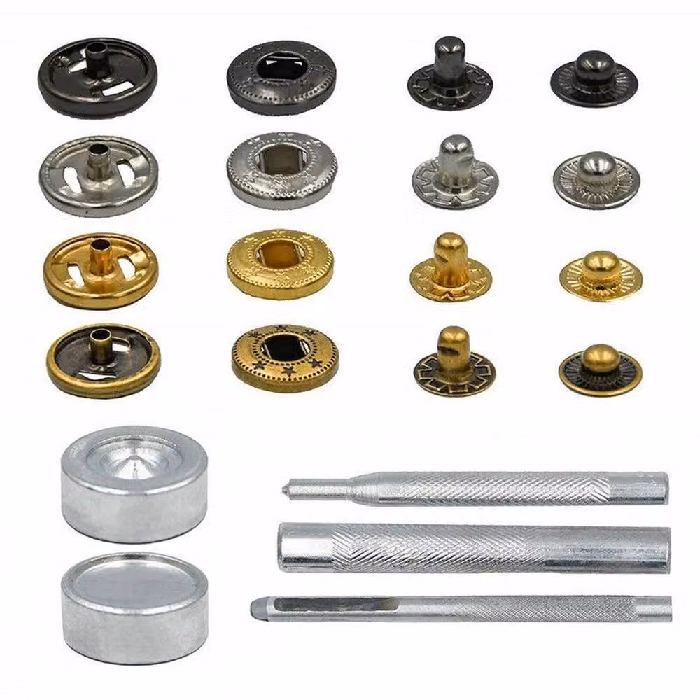 SPETLEK 325-Piece Heavy Duty Snap Fastener and Press Tool Set in Silver and Multicolour Brass – 3
