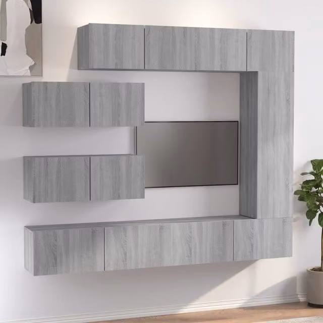 Berkfield Home 7 Piece TV Cabinet Set in Grey Sonoma Engineered Wood
