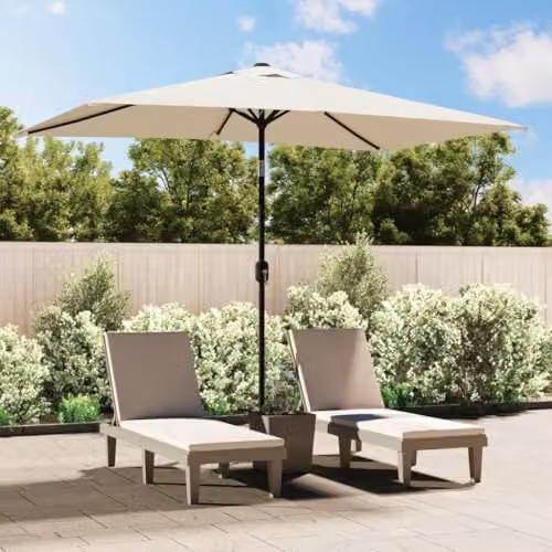 vidaXL Cantilever Garden Parasol in Sand White, W: 300 cm, D: 200 cm, H: 240 cm – 2