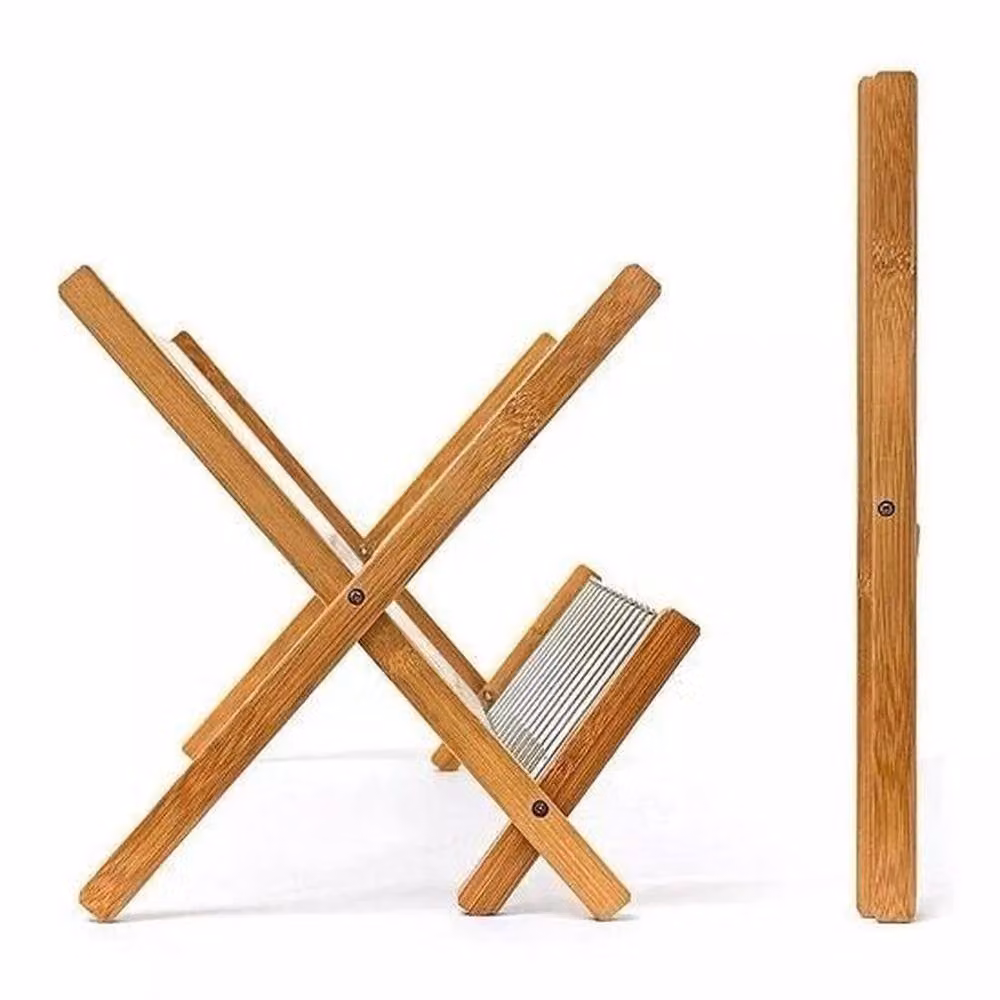 PAWNORA 2-Tier Bamboo Dish Drying Rack in Natural Brown – 2