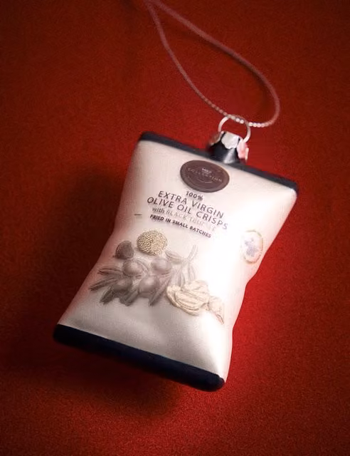 M&S Glass Truffle Crisps Novelty Christmas Bauble Pendant in Multi Colour