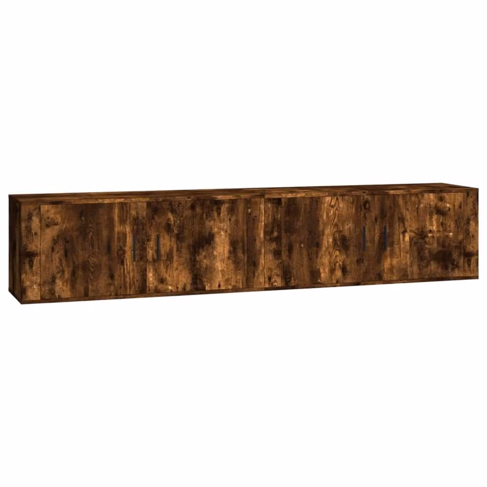 Berkfield Home Classic Wall-mounted TV Cabinets, 2 Piece Set in Smoked Oak Brown, W/D/H: 100 x 34.5 x 40 cm – 3
