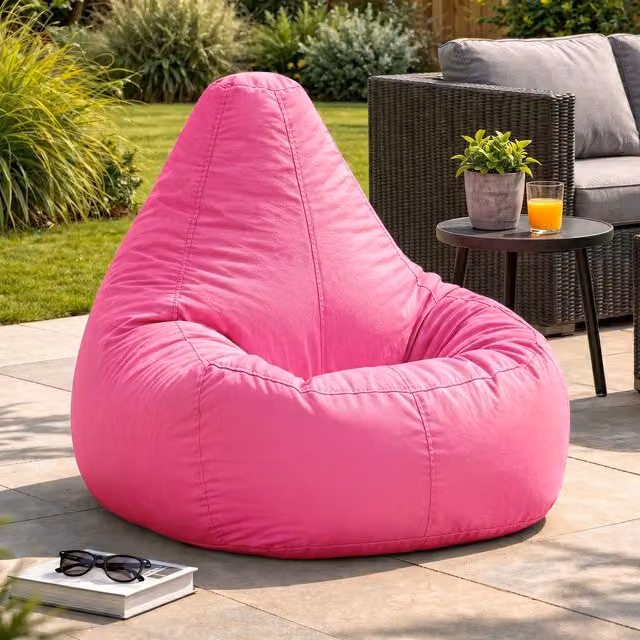 Bean Bag Bazaar Pink Outdoor Bean Bag with Filling Included – 3