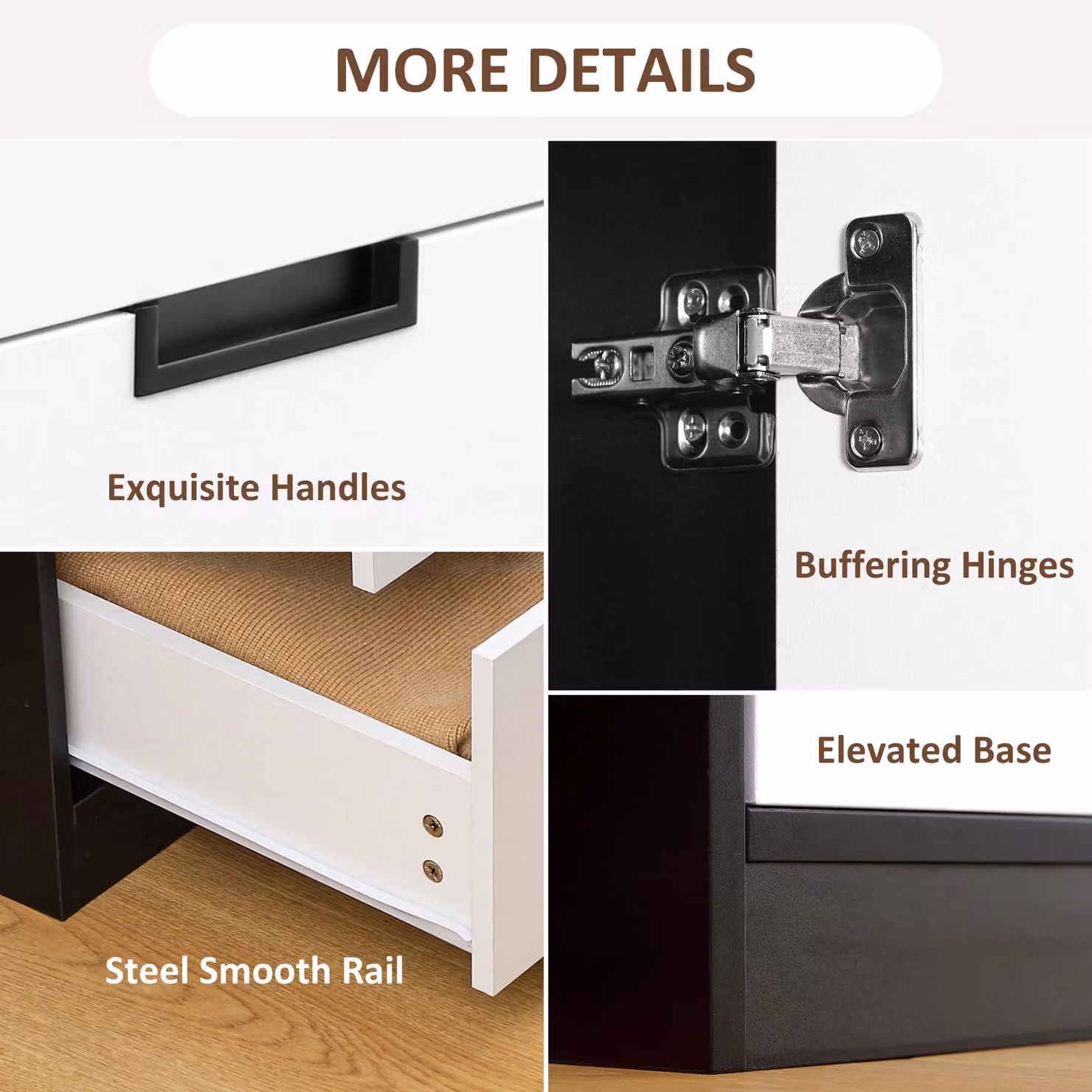 HOMCOM Modern 2 Door Wardrobe with 3 Internal Drawers and Hanging Rod in Mixed Colours – 4