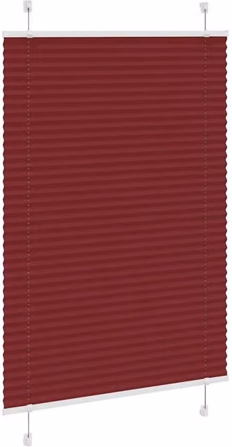 Berkfield Home Single Pleat Polyester Blind in Bordeaux Red, W: 85 cm, H: 100 cm