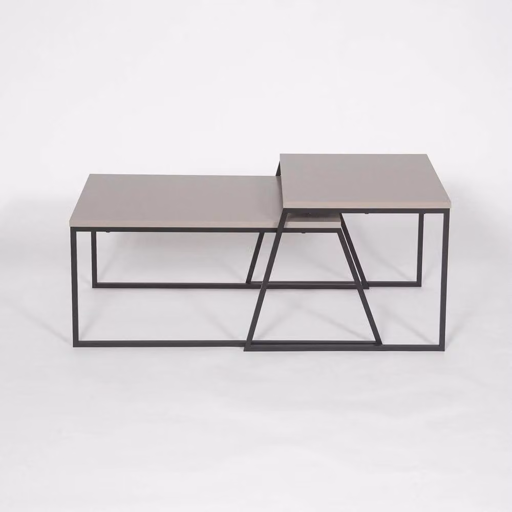 Havendro Set of 2 Mocha Grey Scratch Resistant Nesting Coffee Tables – 2