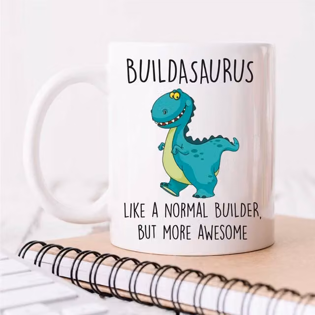 60 Second Makeover Limited Buildasaurus Ceramic Mug in White