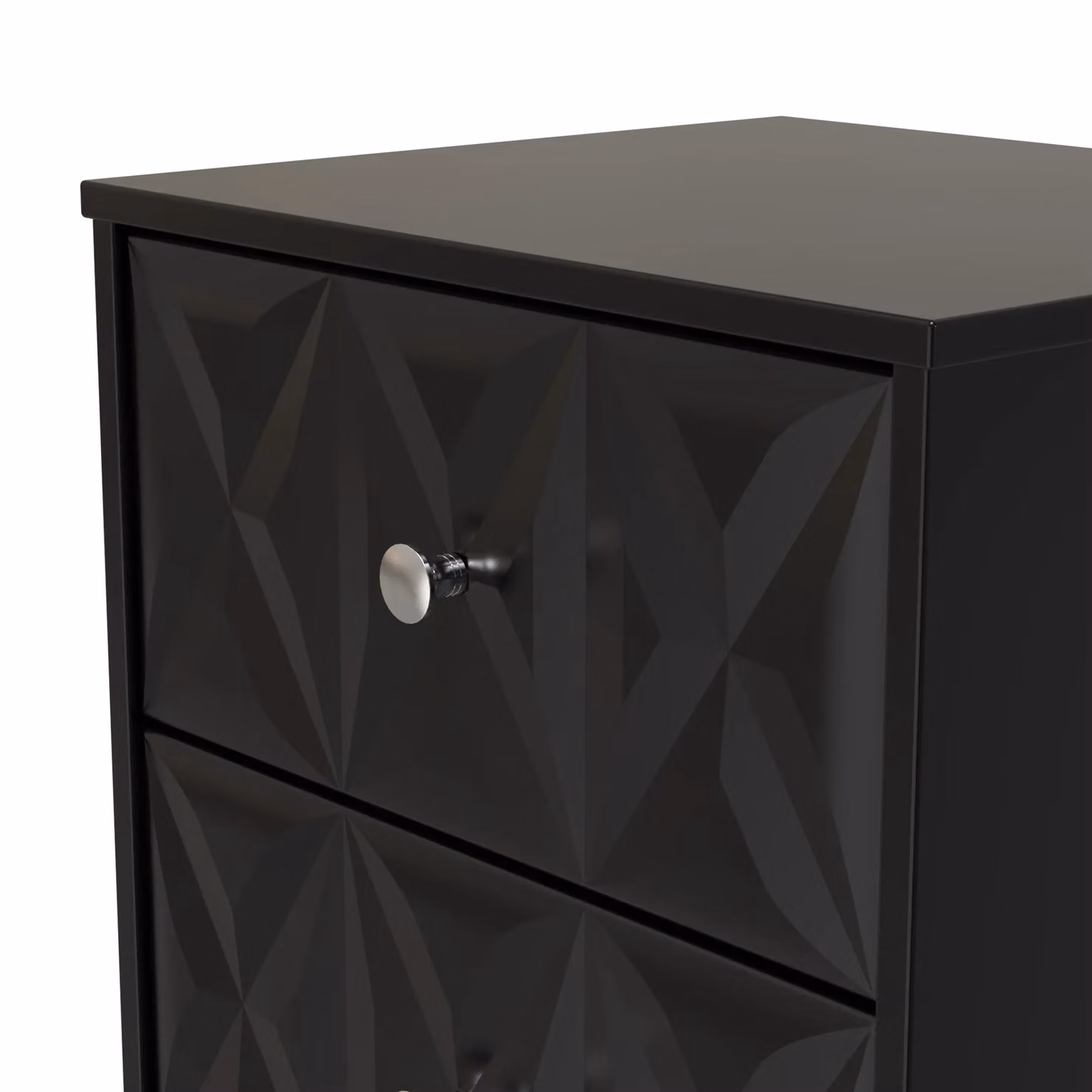 2 U Memphis 2 Drawer Bedside Table in True Black, Small – 3