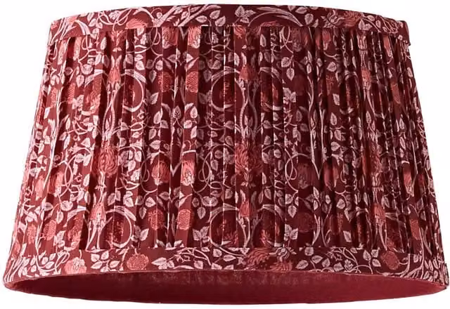 ValueLights Abel Burgundy Pleated Floral Easy Fit Ceiling Pendant Lamp Shade, Diameter: 45 cm