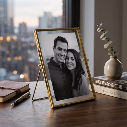 Nicola Spring Metal Photo Frames, Pack of 2, Gold, Fits 13 x 18 cm Photos – 6