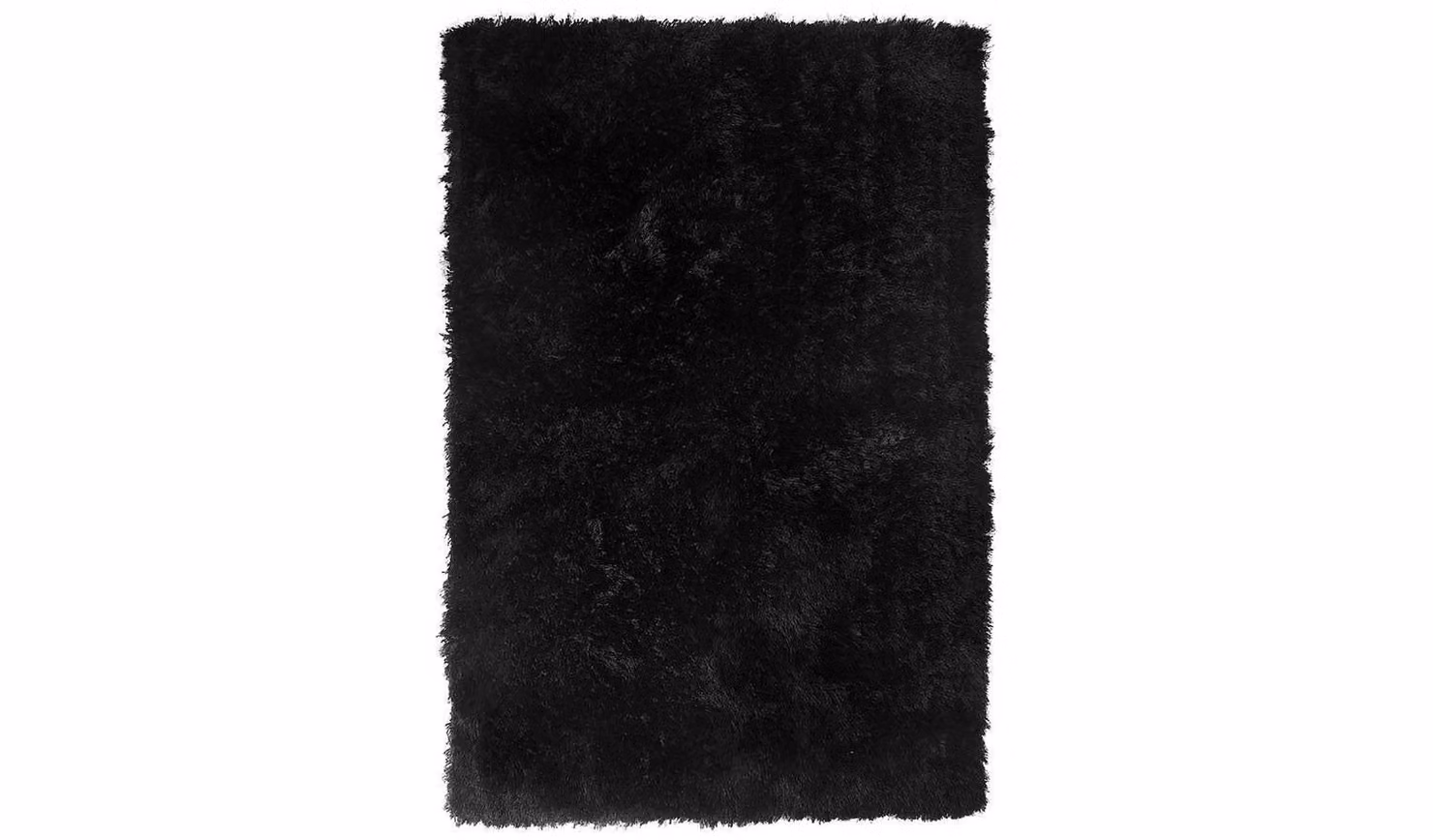 Cheap Furniture Warehouse Plain Black Shaggy Rectangular Rug, W: 230 cm, D: 160 cm