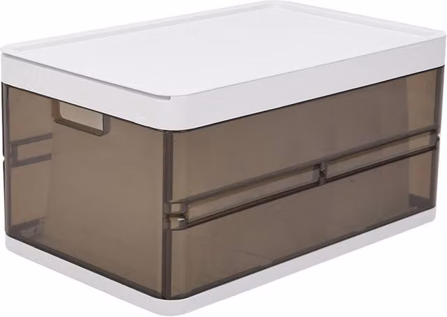 ExtraStar Foldable and Stackable Clothes Organiser Box with Dividers in Brown – 1