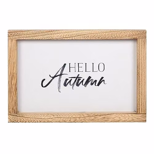 Something Different Wholesale Hello Autumn Wooden Frame Sign in Beige and White