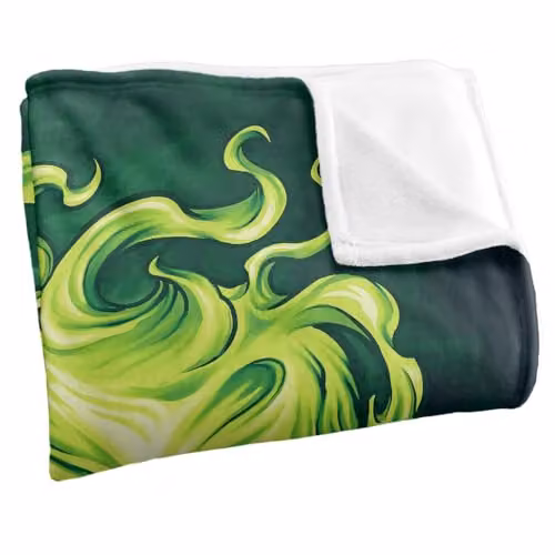 JQ Licensing Ba-Jp Glowing Green Skull Super Soft Fleece Throw Blanket, W/D/H: 91 x 147 cm – 2