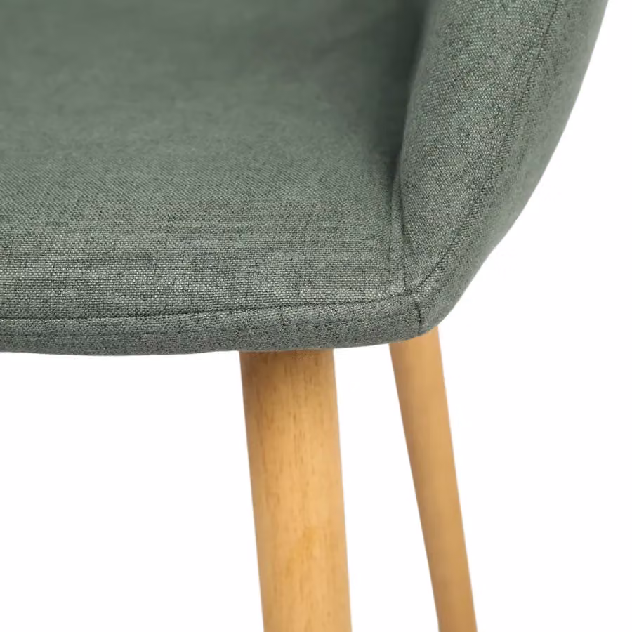 Home Garden Direct Luciano Dining Chairs in Green Textured Linen with Armrests (Set of 2) – 3